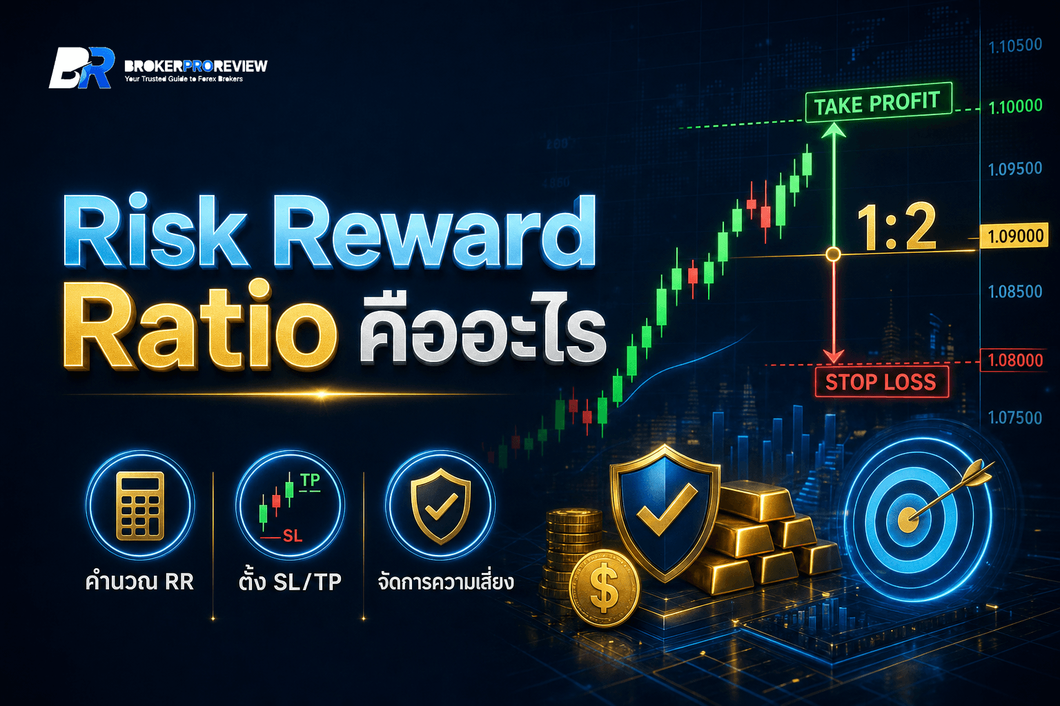 Risk Reward Ratio คืออะไร? สูตรคำนวณ RR และวิธีตั้ง SL/TP ให้เทรดกำไรจริง (ฉบับปี 2026)
